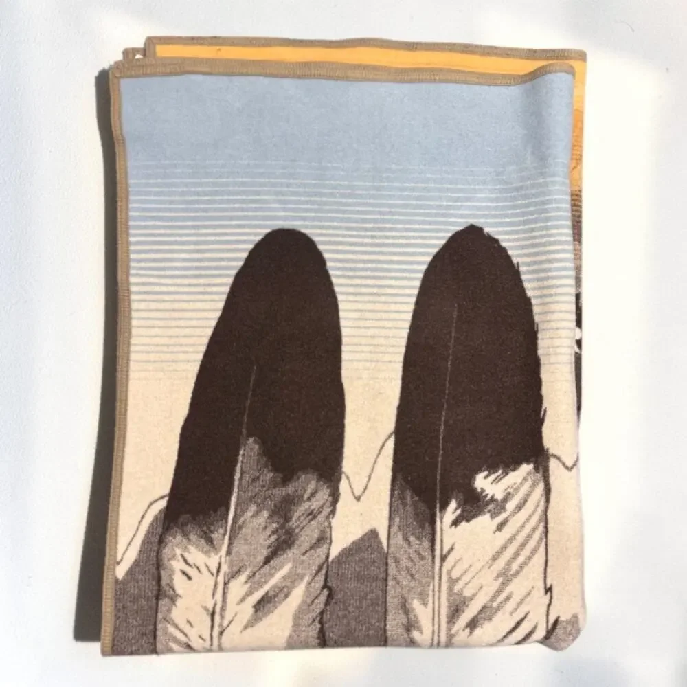 In Their element Pendleton Blanket Robe Beaver State Bison Feather 60”x76”